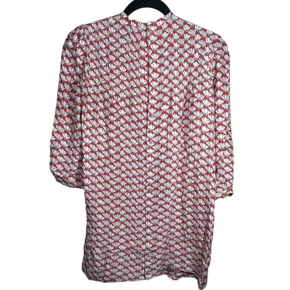 Rachel Antonoff Erin Yolk Dress Long‎ Sleeve Red Cream Size 0 Mini Dress Silk - Picture 2 of 10